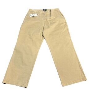 Dockers Weekend Chino High Straight Ankle Pants Mens 33x27 Tan Khaki NWT